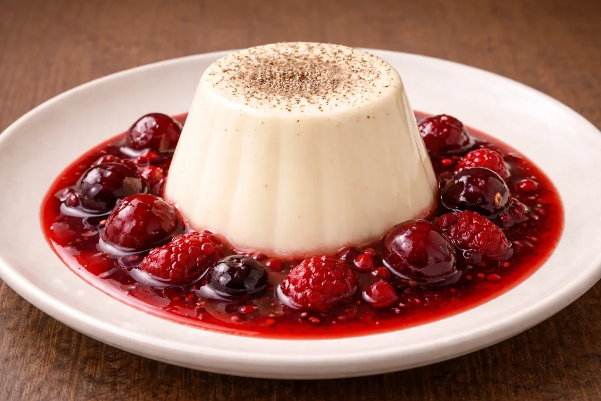 Rote Grütze mit Panna cotta – klassisches Dessert für den Sommer
