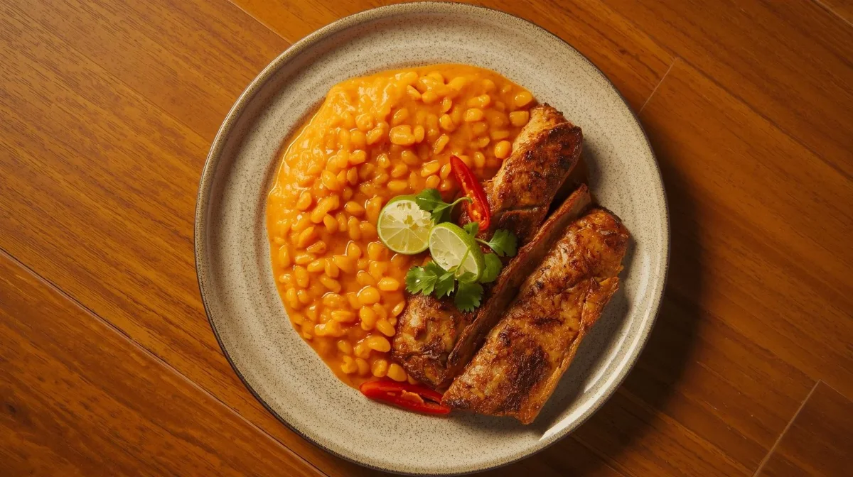 Rotes Thai-Curry mit Nackensteak