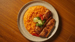 Rotes Thai-Curry mit Nackensteak