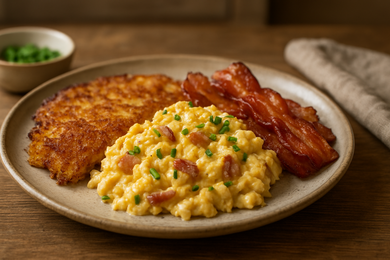 Rührei mit Rösti und Speck – Herzhaftes Gericht für gemütliche Herbsttage