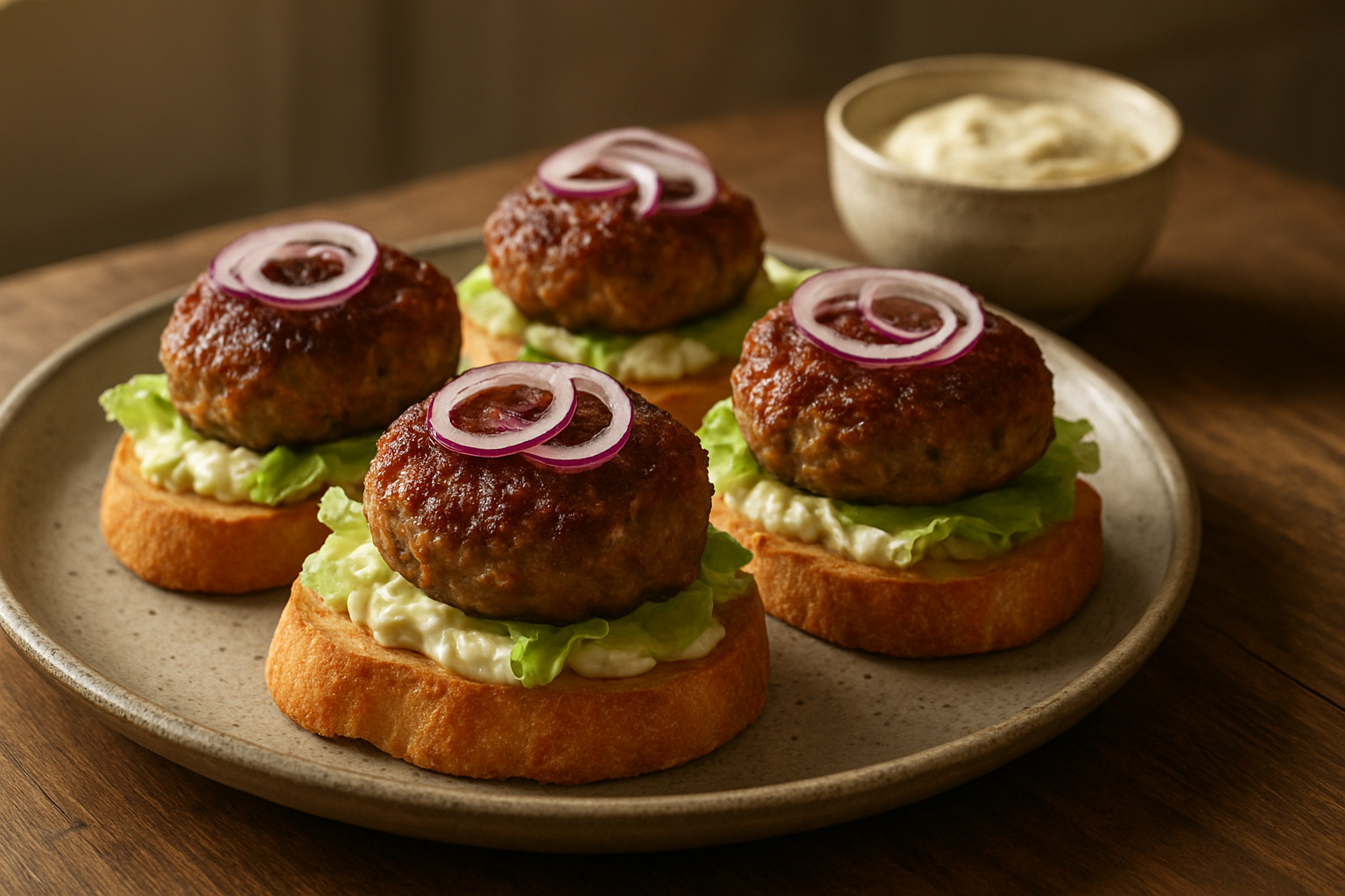 Rustikale Canapés mit Buletten – Perfekte Vorspeise für den Alltag