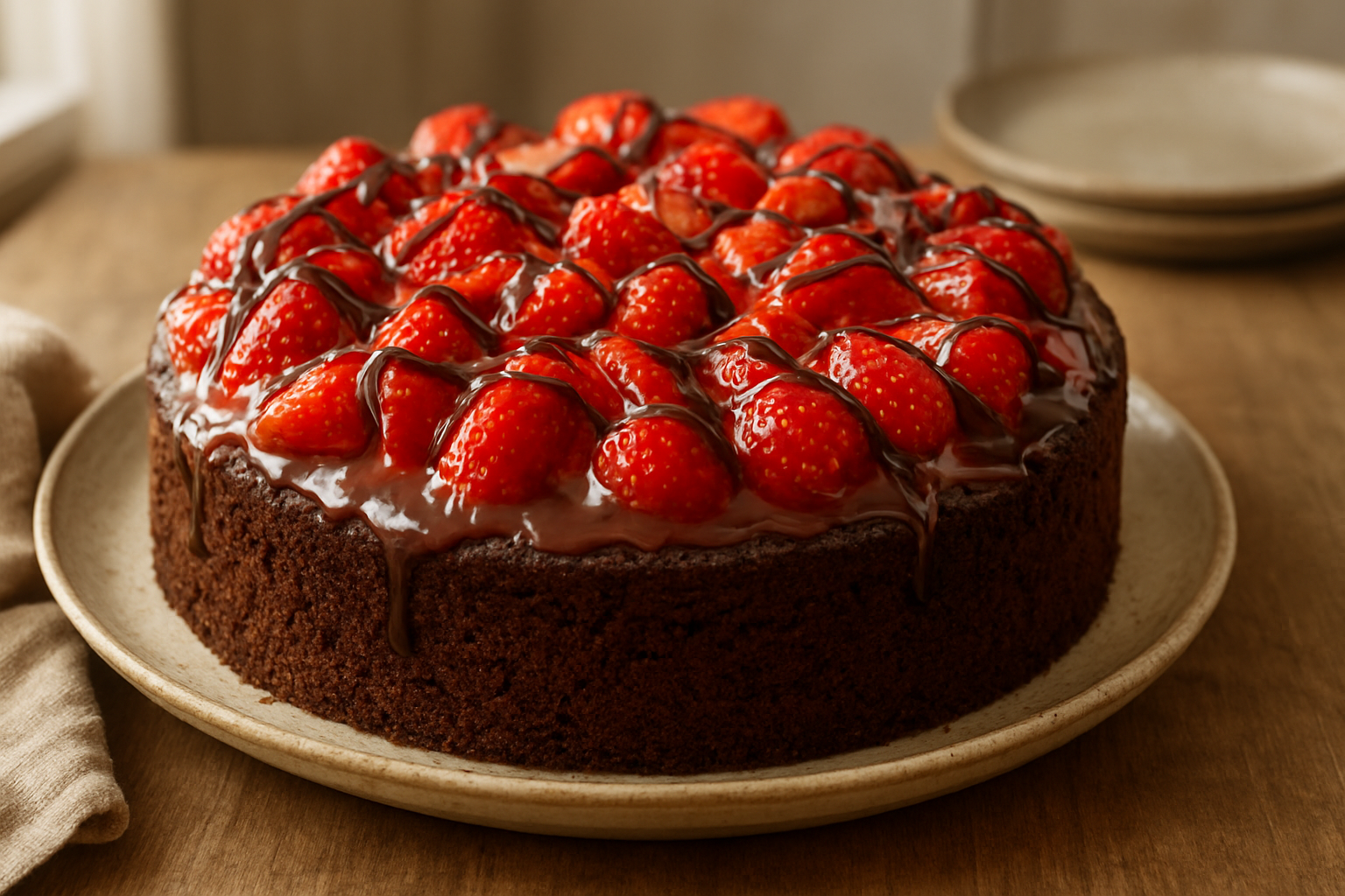 Schokoladenkuchen mit Erdbeeren – Perfekt für den Sommergenuss