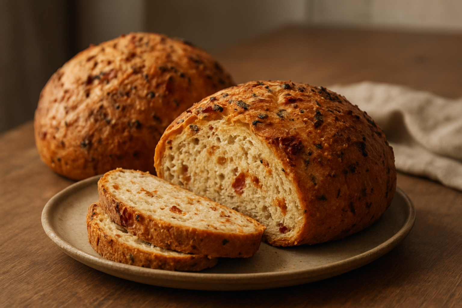 Tomatenbrot Rezept mit getrockneten Tomaten, Kräutern und Zwiebeln