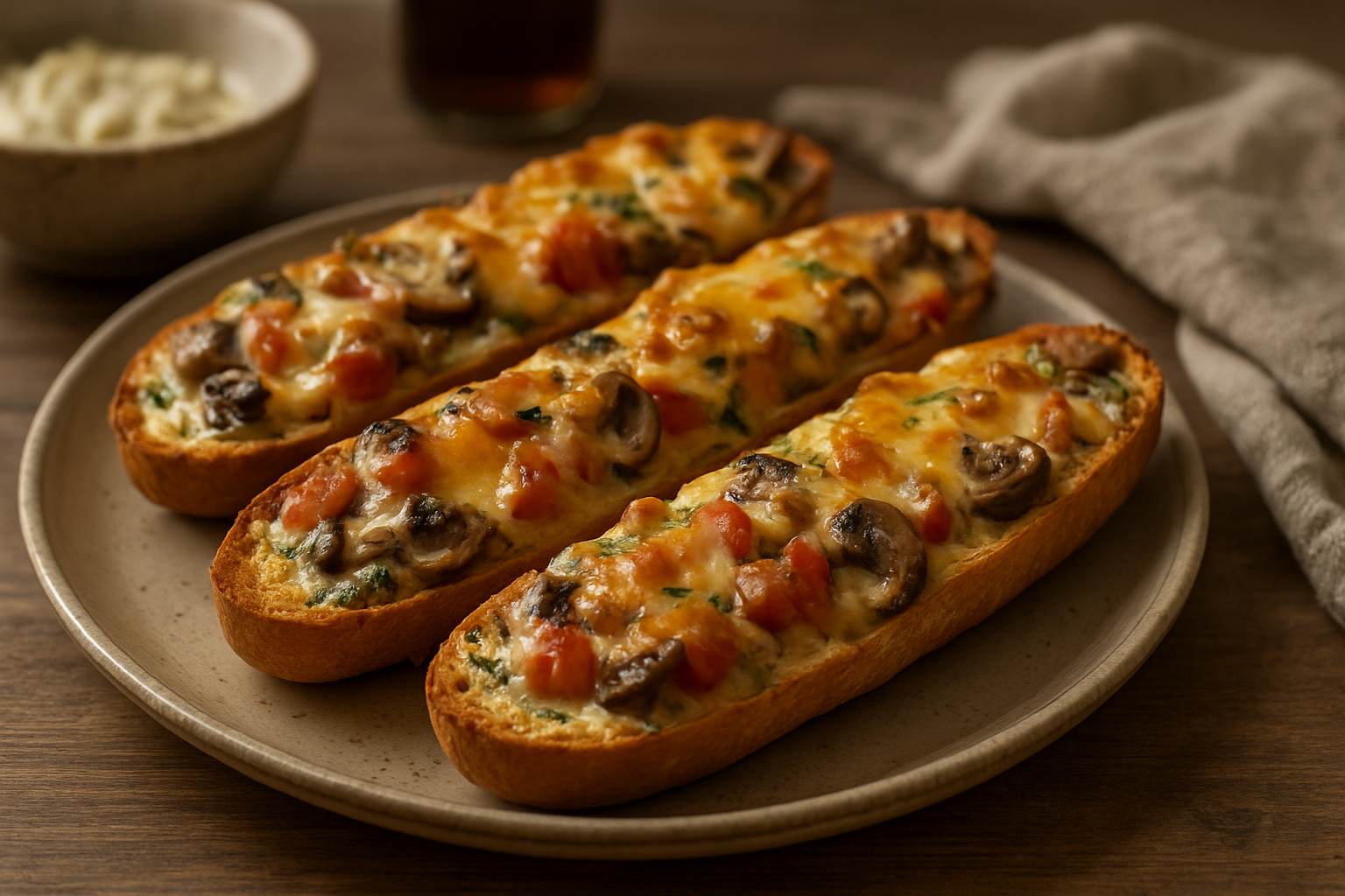 Überbackenes Baguette mit Tomaten und Schinken – Perfekt für den Alltag