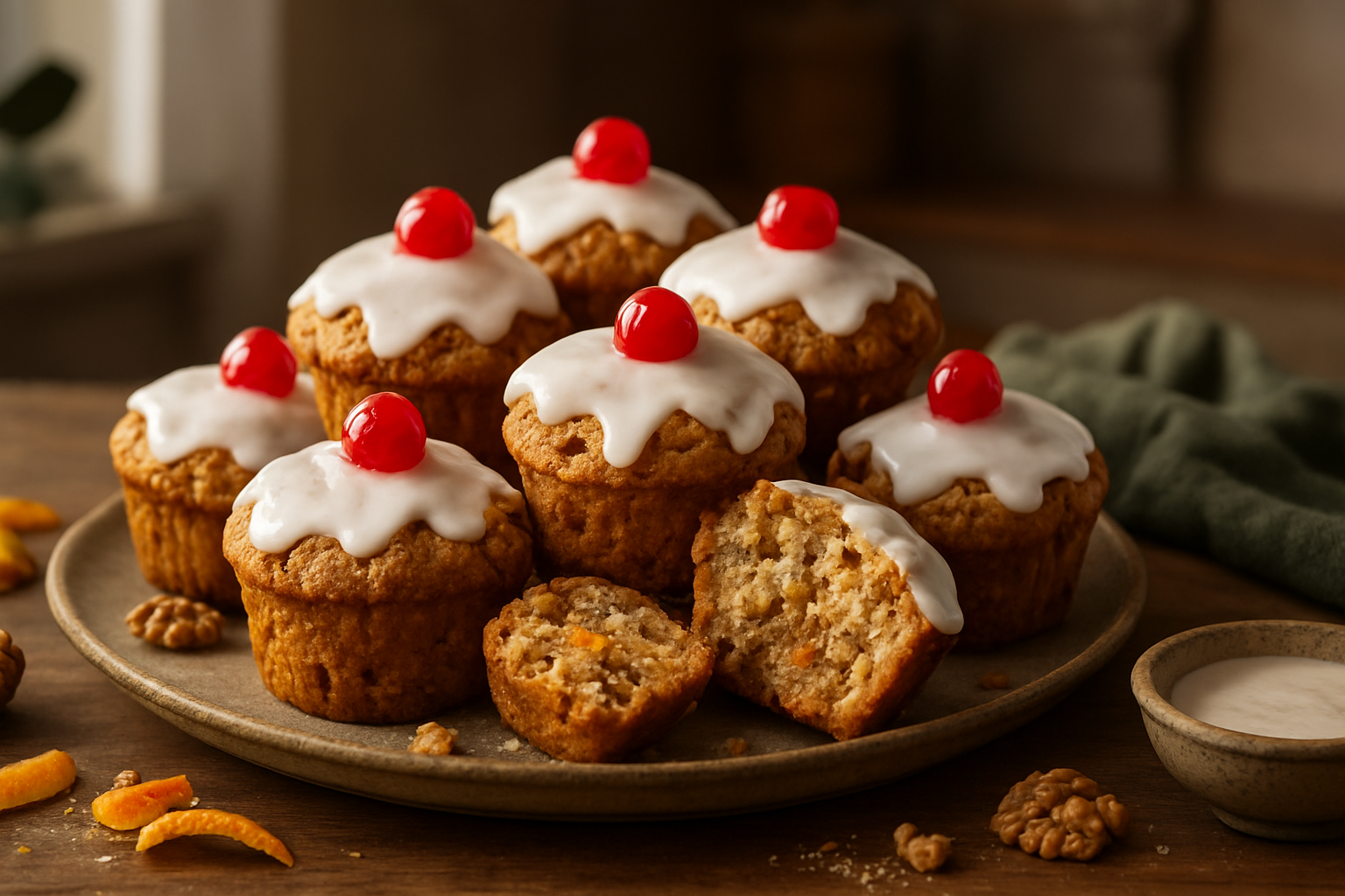 Weihnachtliche Muffins mit Orange und Nuss – Festliche Backidee für die Winterzeit