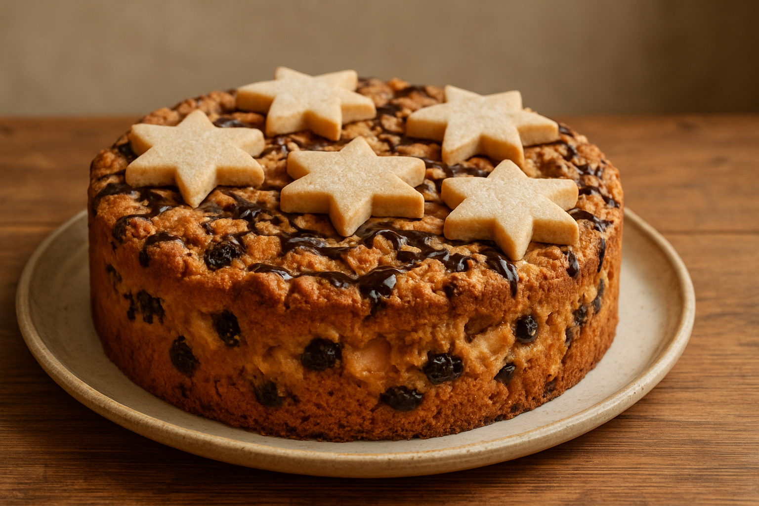 Winterlicher Apfelkuchen mit Marzipansternen – Festlicher Genuss im Advent
