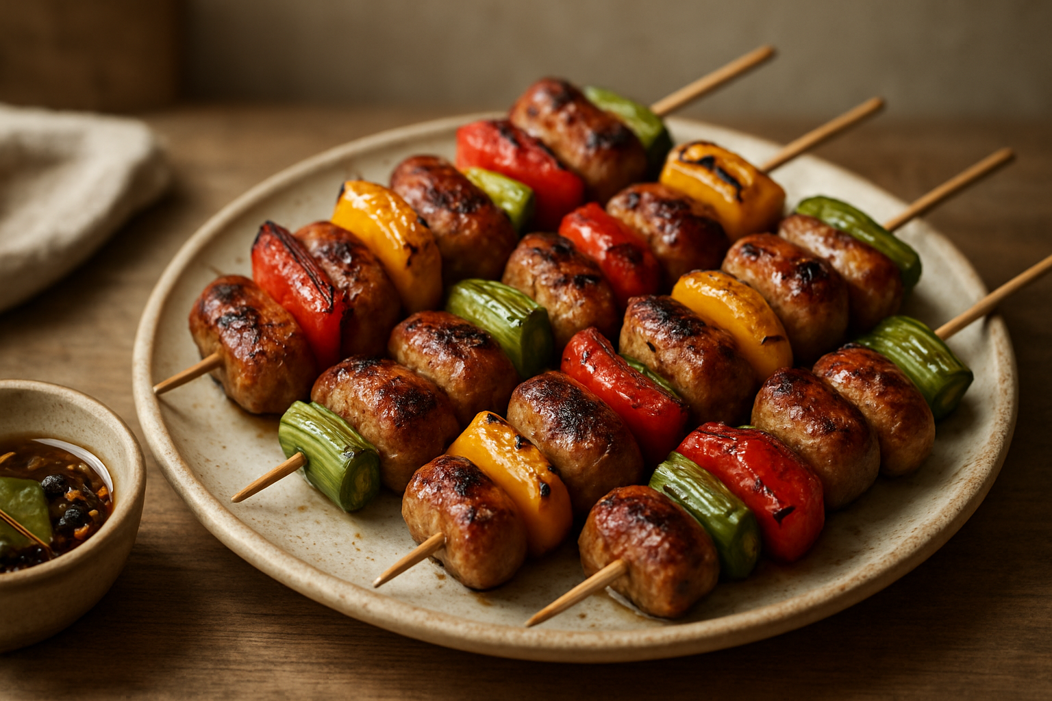 Würzige Bratwurst-Spieße mit Paprika – Perfekt für den Sommergrill