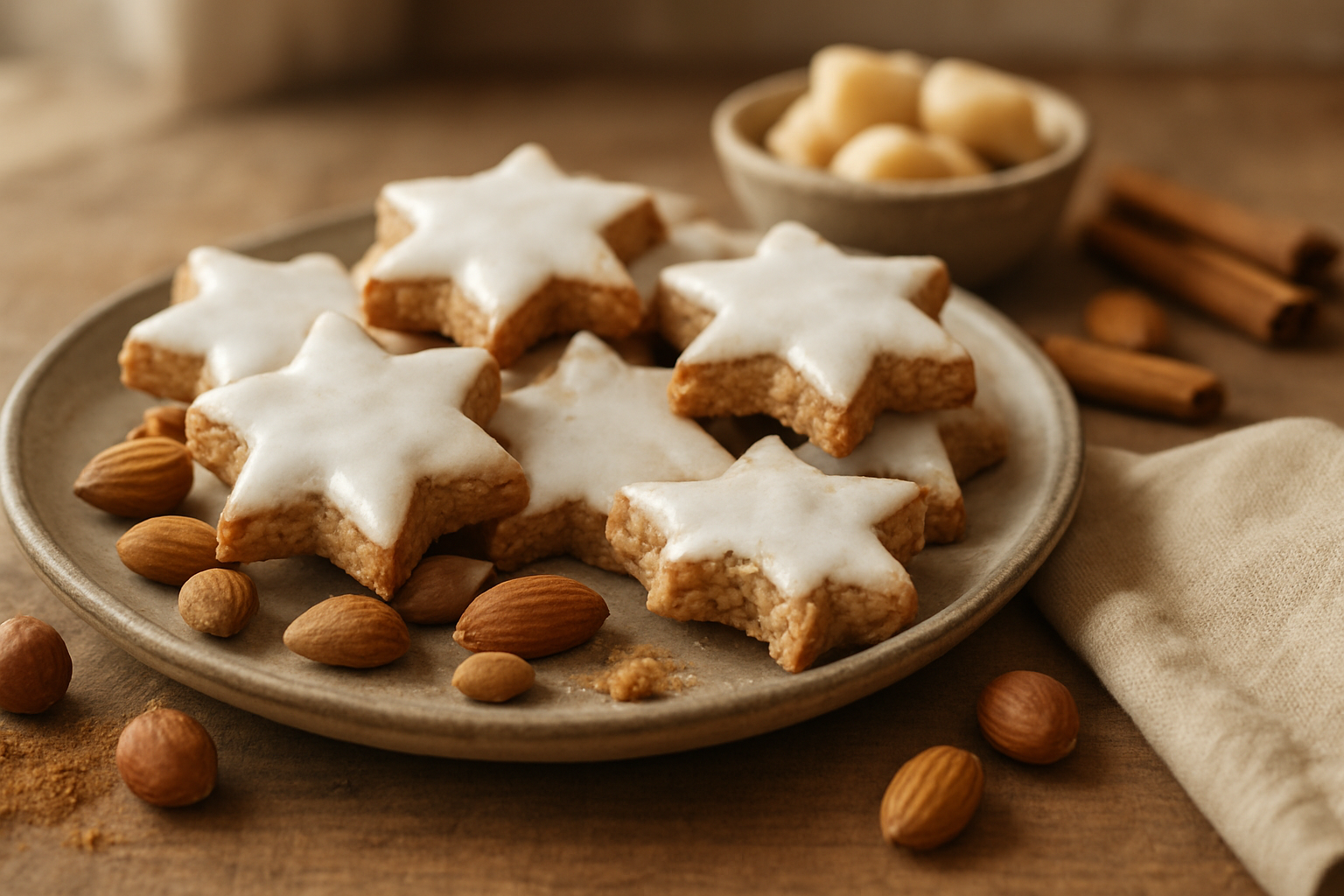 Zimtsterne mit Marzipan – klassisch aromatisch zu Weihnachten