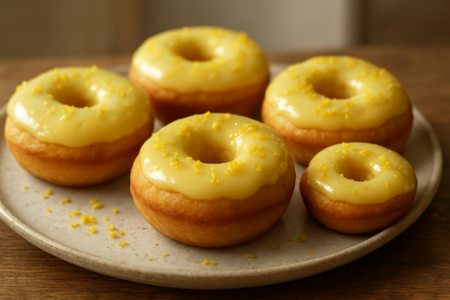 Zitronen-Donuts aus dem Backofen mit Lemon Curd
