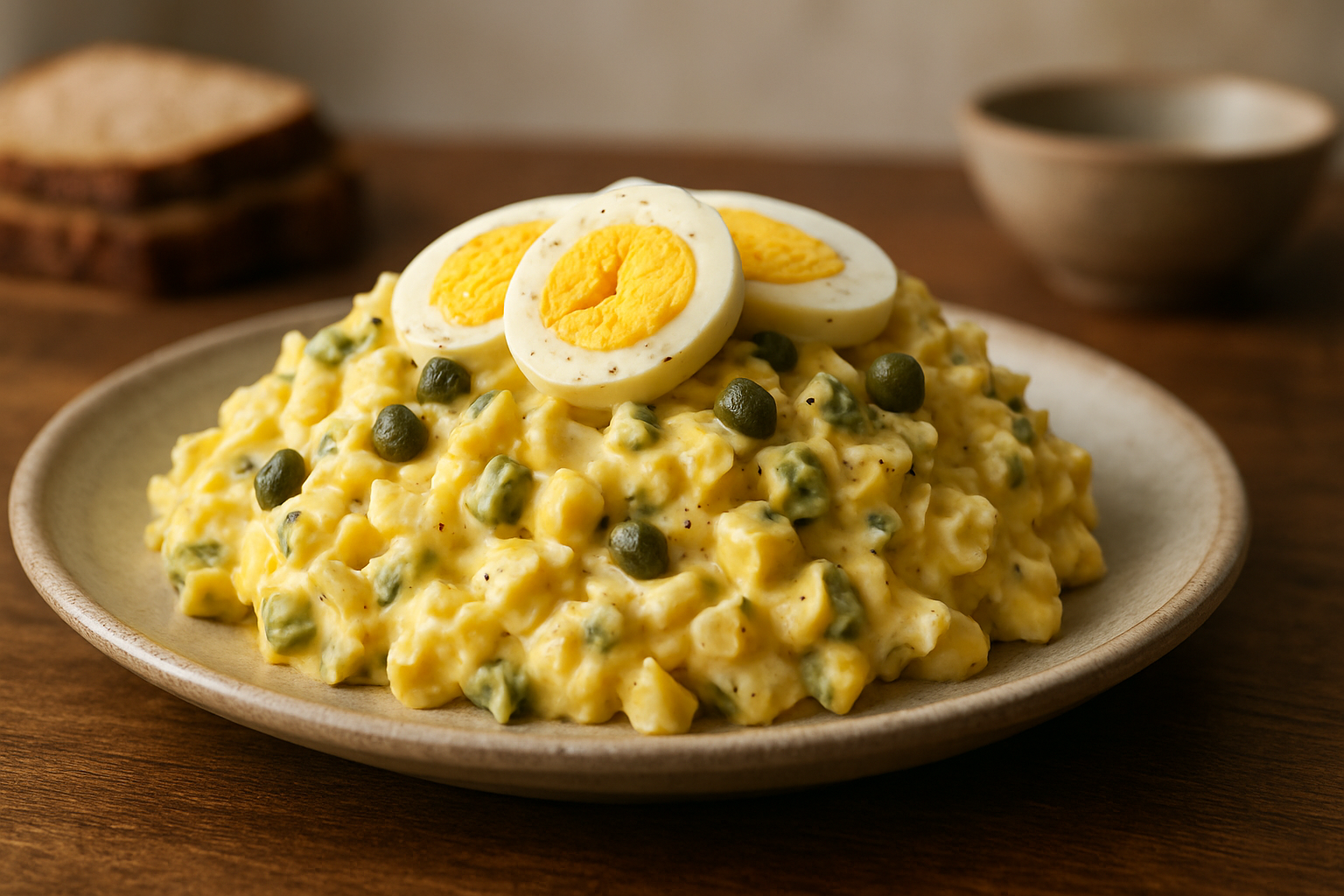 Eiersalat mit Kapern-Mayonnaise