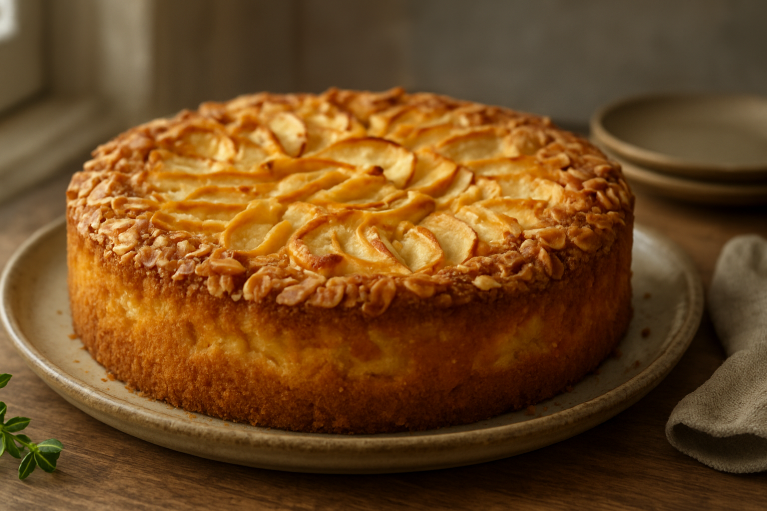 Apfel-Butter-Kuchen mit Mandelkruste