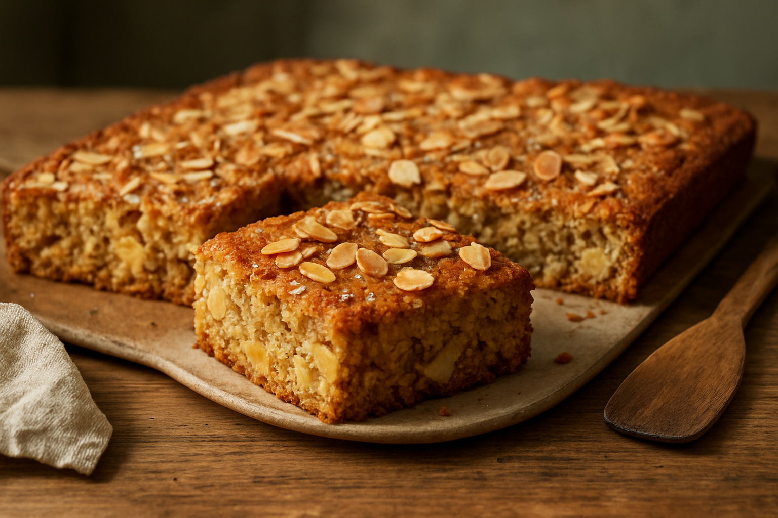 Saftiger Apfel-Haferflocken-Kuchen vom Blech