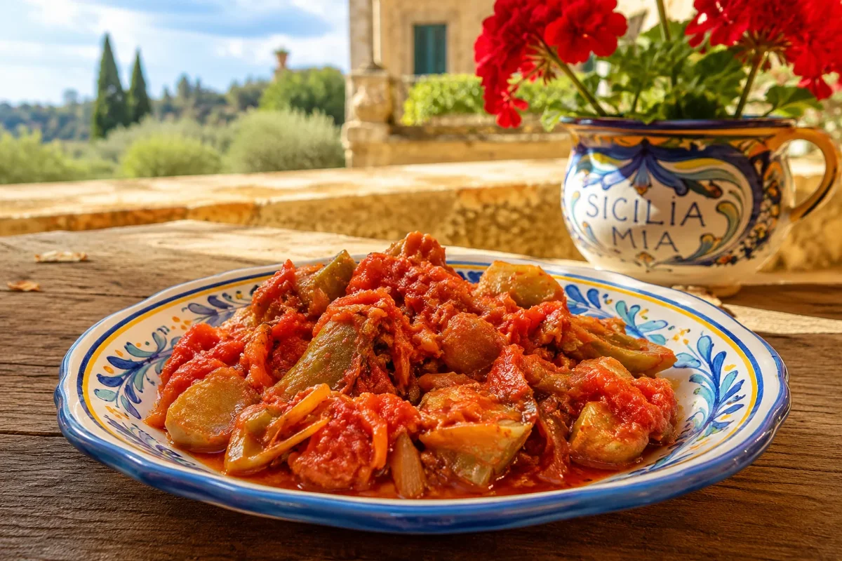 Caponata di carciofi siciliana: ricetta invernale in agrodolce