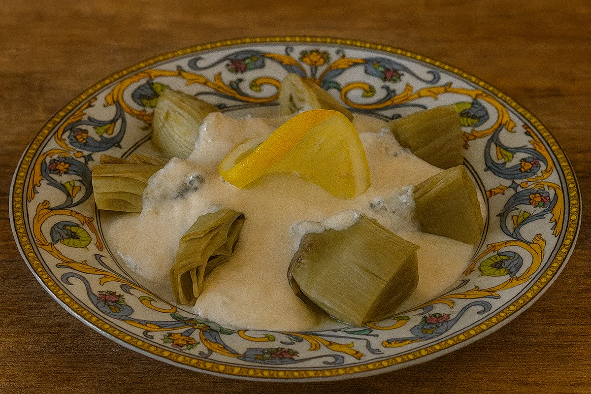 Carciofi con crema alle mandorle