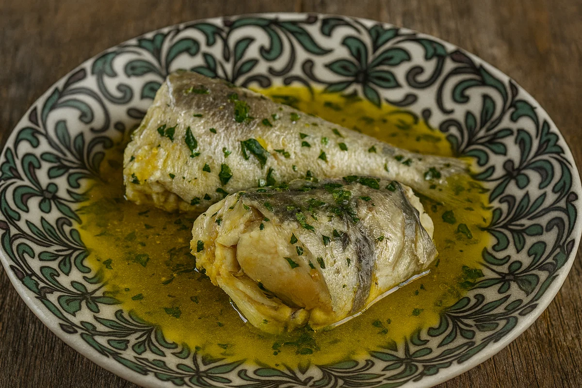 Nasello in brodo profumato allo zafferano