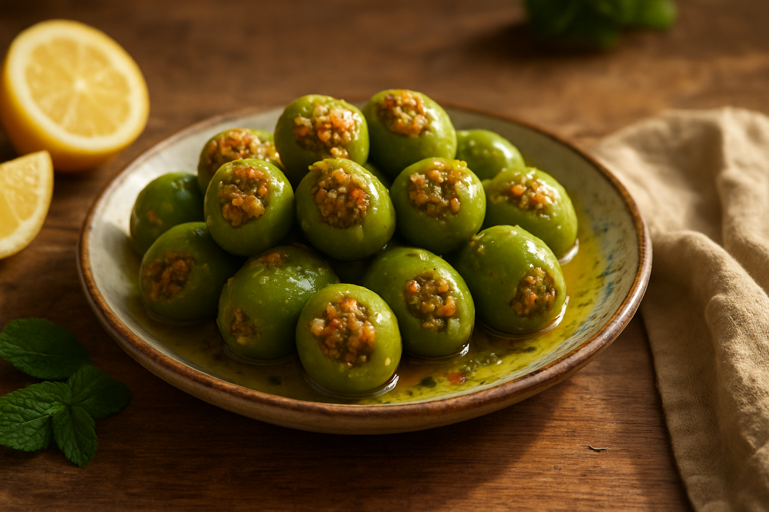 Sicilian-Style Stuffed Green Olives: Classic Messina Starter