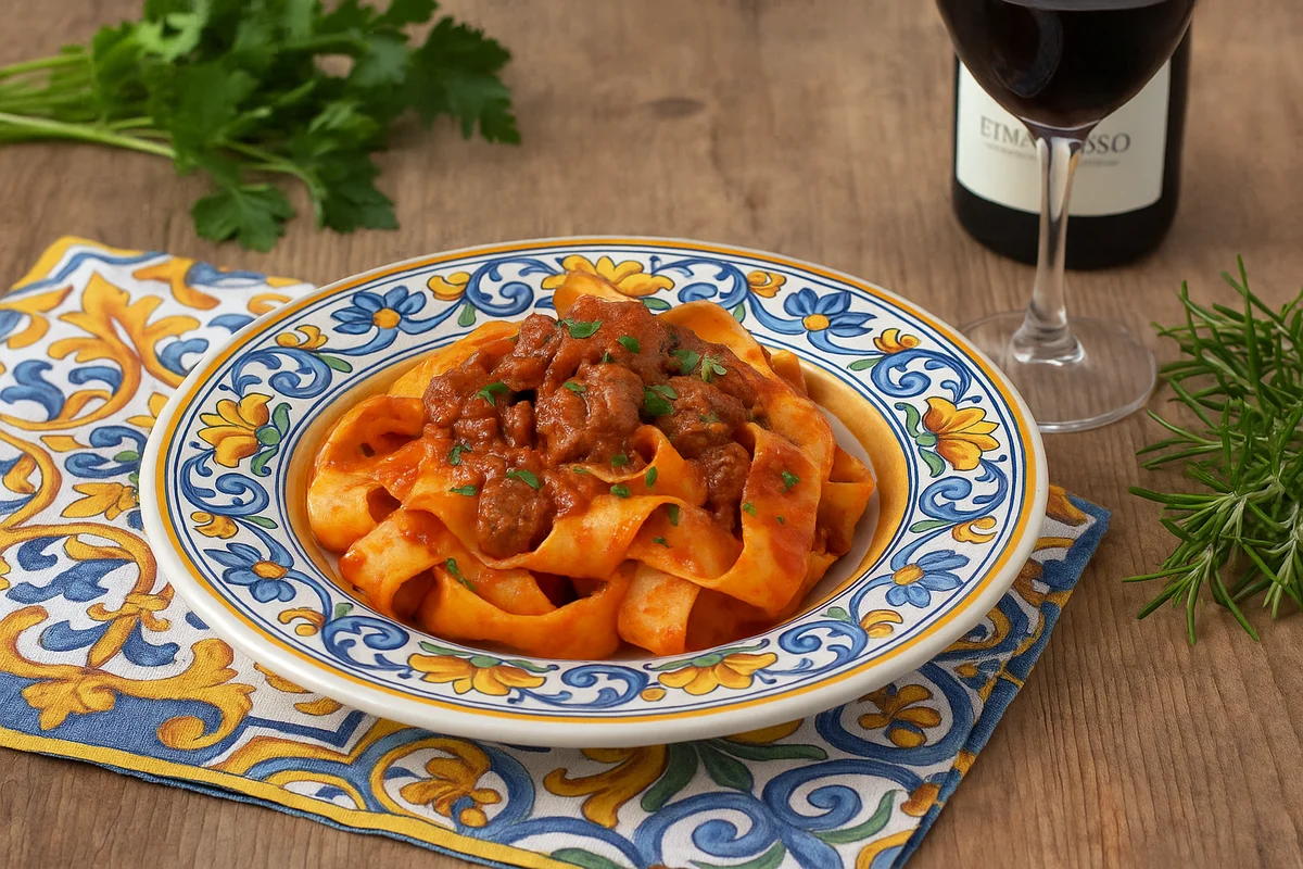 Pappardelle with Wild Boar Ragù: Robust Flavours from Sicily