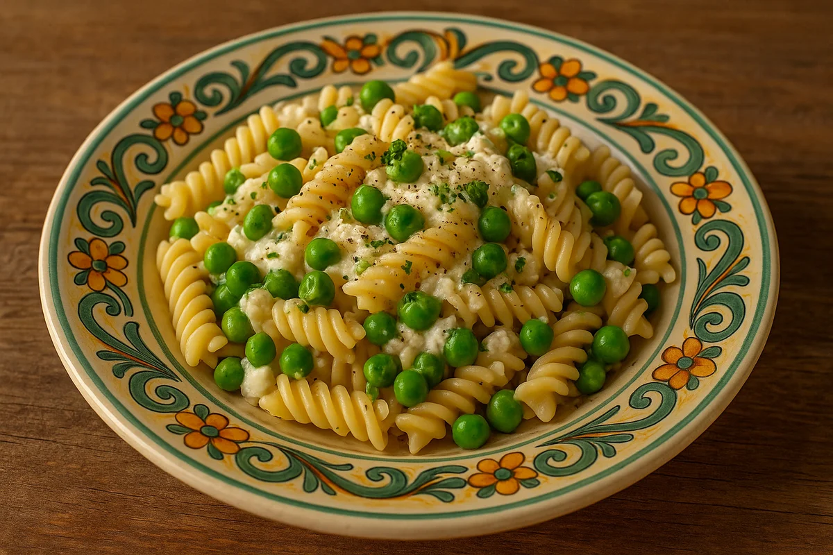 Pasta con ricotta e piselli alla siciliana: freschezza primaverile autentica