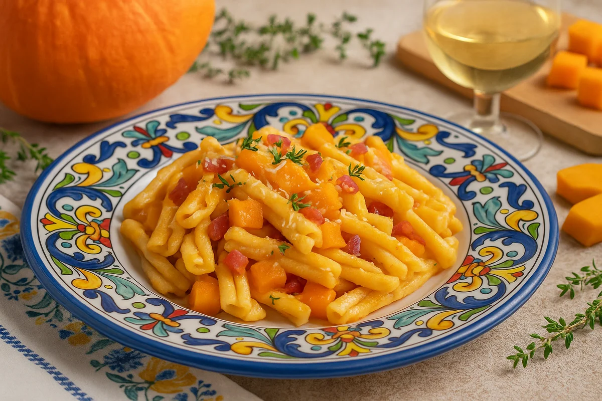 Pasta con zucca e speck: un abbraccio autunnale dal sapore siciliano