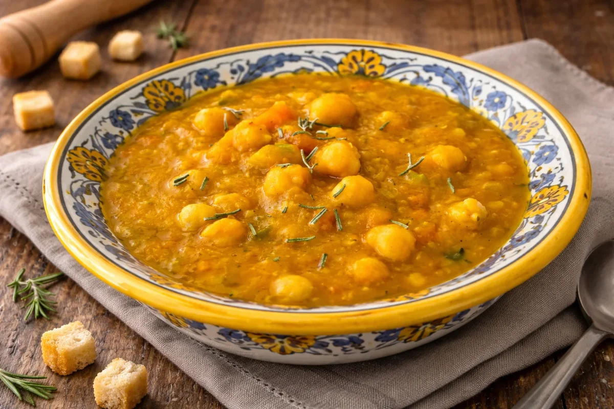 Vellutata di zucca e ceci con tocchi aromatici